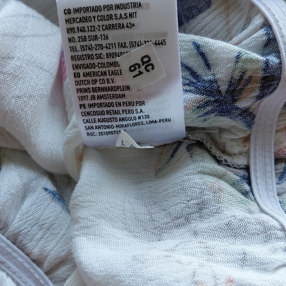 American Eagle Outfitters Floral Off-Shoulder Blouse - Pink and Blue - Picture 6 of 7